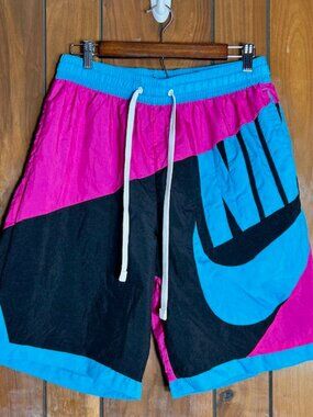 NIKE Throwback Futura Men’s Retro Colorblock 90’s  Spell Out Swim Shorts Sz Lrg